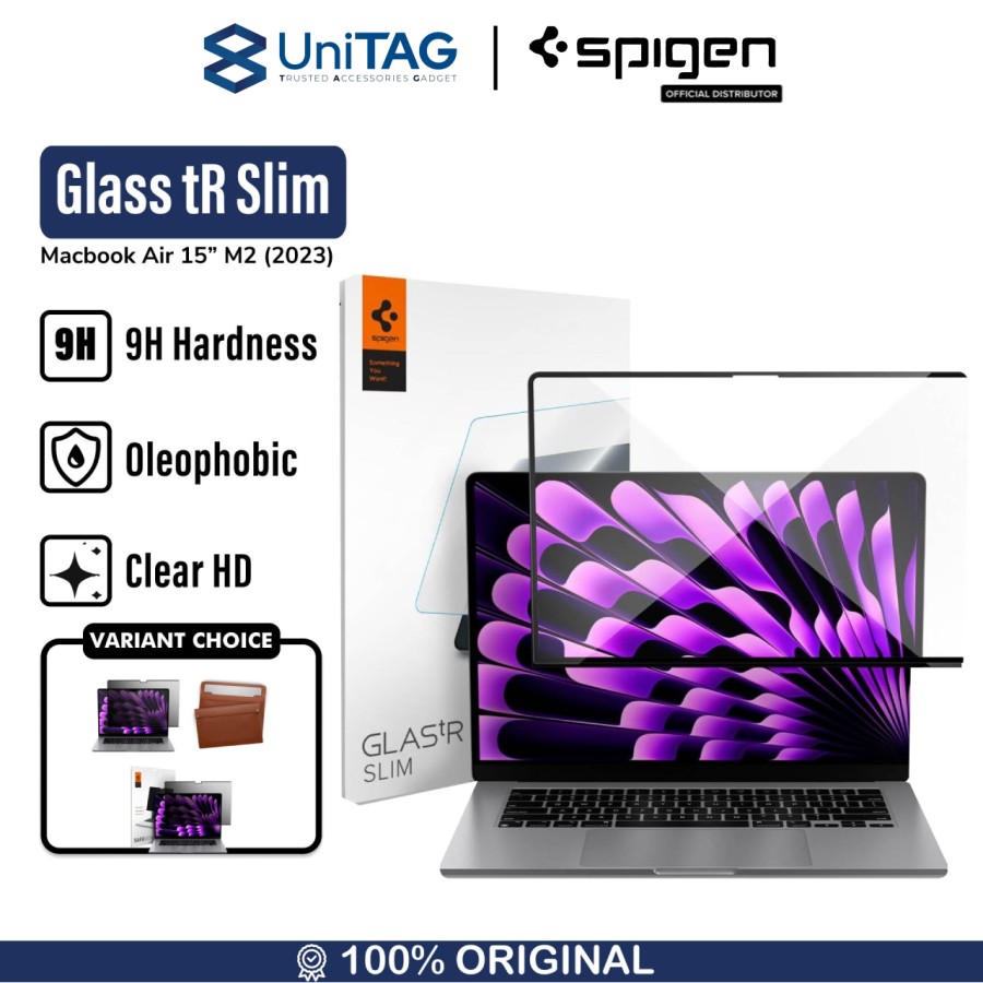 Spigen Macbook Air 15" M3 (2024) / M2 (2023) Screen Protector Privacy 1 Pack Safe View - Transparency AFL06951