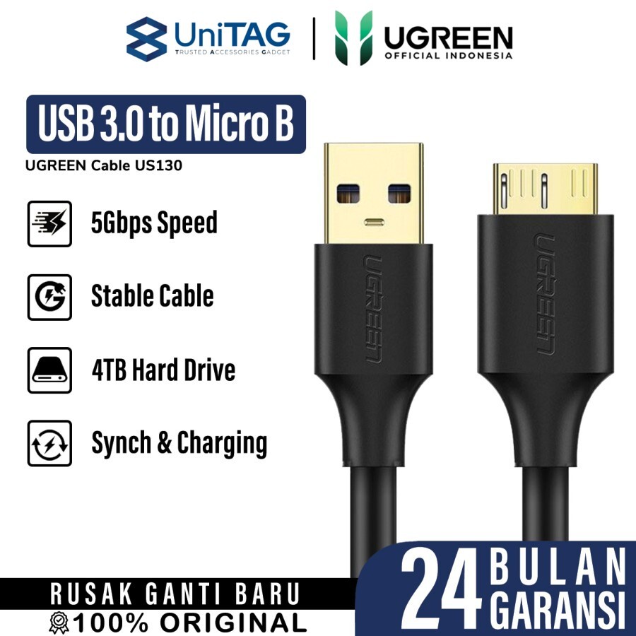 UGREEN Kabel Hardisk USB A 3.0 to Micro B 0.5m - Black US130 10840