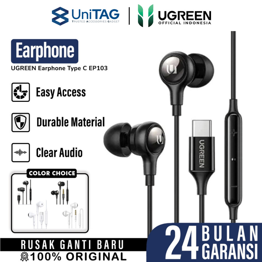 UGREEN Earphone USB C - Black EP103 30638