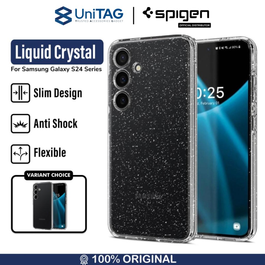 Spigen Galaxy S24 FE Case Liquid Crystal Glitter - Crystal Quartz ACS08617