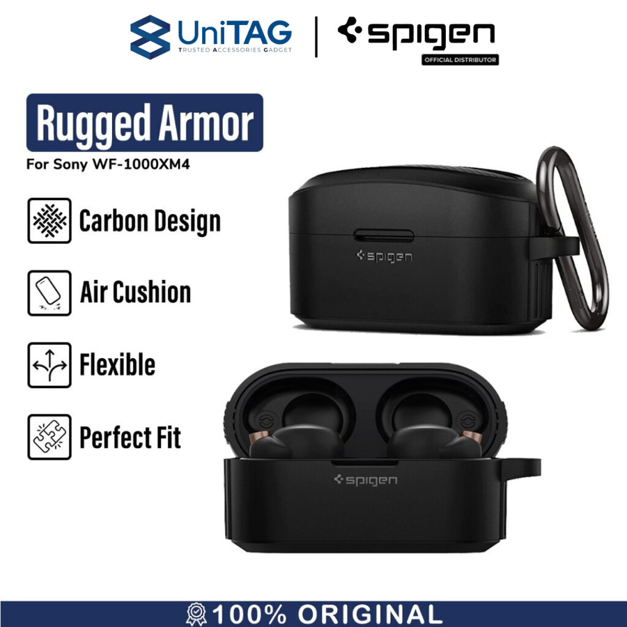 Spigen Sony WF-1000XM4 Case Rugged Armor - Matte Black ACS03364