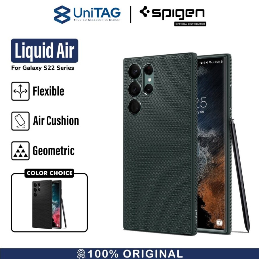 Spigen Galaxy S22 Ultra Case Liquid Air - Abyss Green ACS04518
