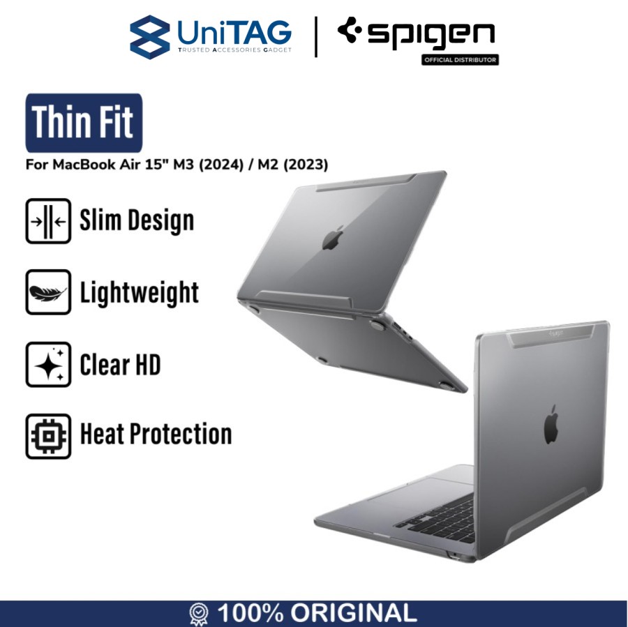 Spigen Macbook Air 15" M3 (2024) / M2 (2023) Case Thin Fit - Crystal Clear ACS06957