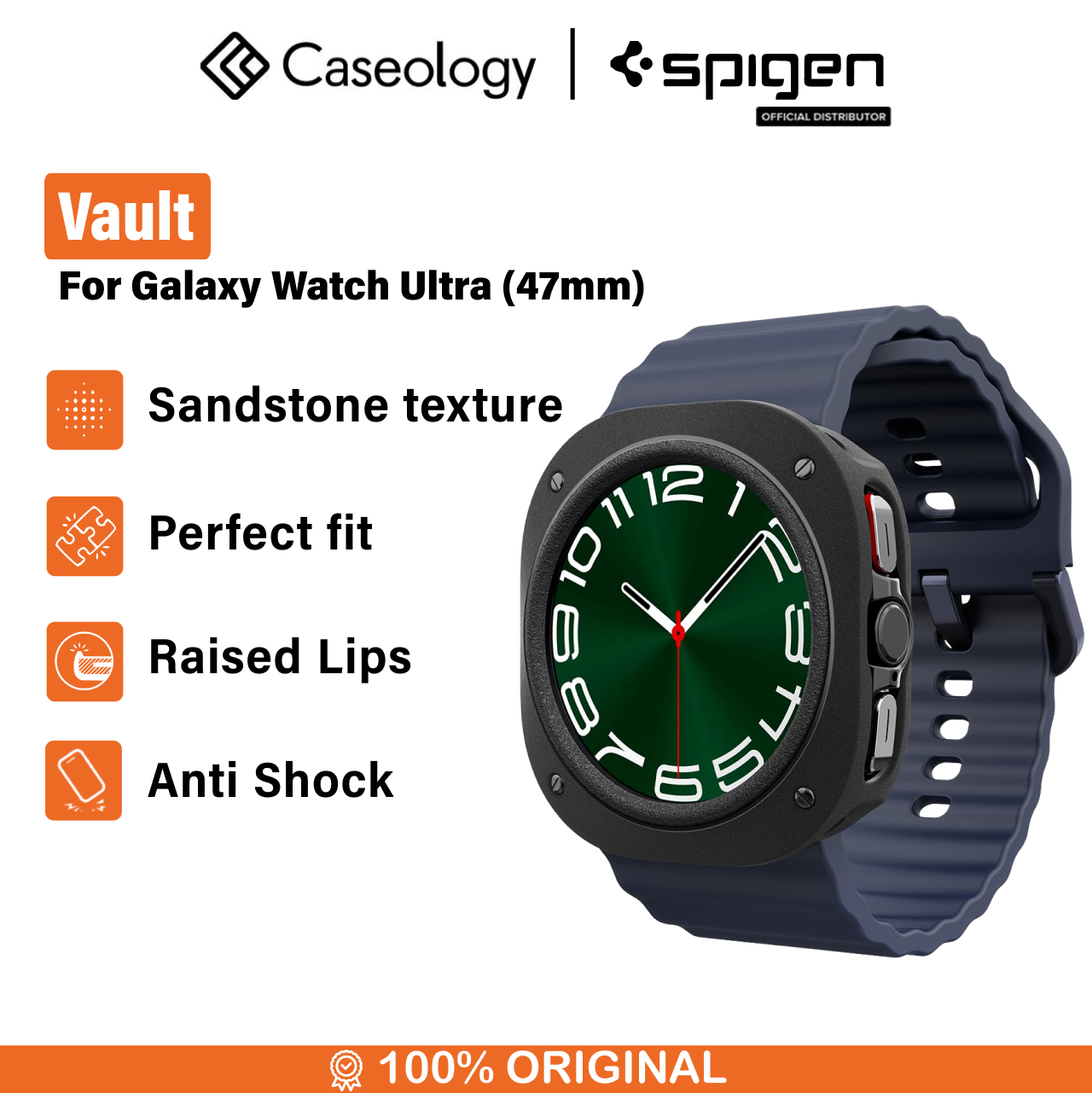 Caseology Galaxy Watch Ultra Case Vault - Matte Black ACS08430
