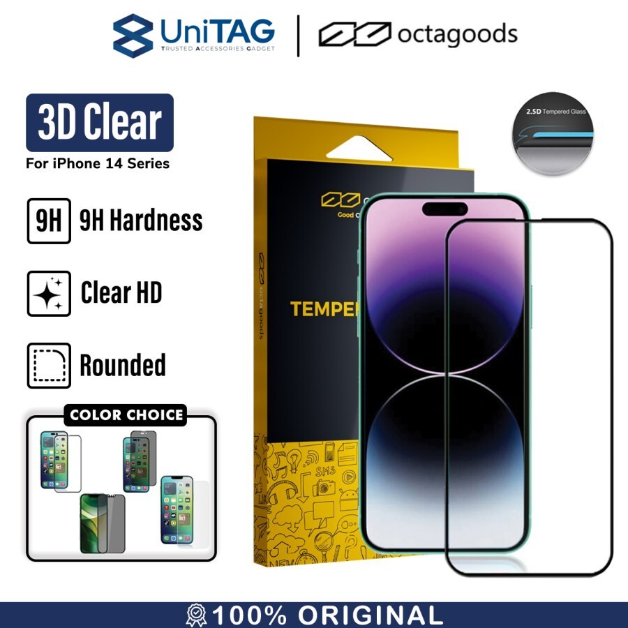Octagoods iPhone 14 Plus / 13 Pro Max Tempered Glass 3D Full Cover - Silk PG6305