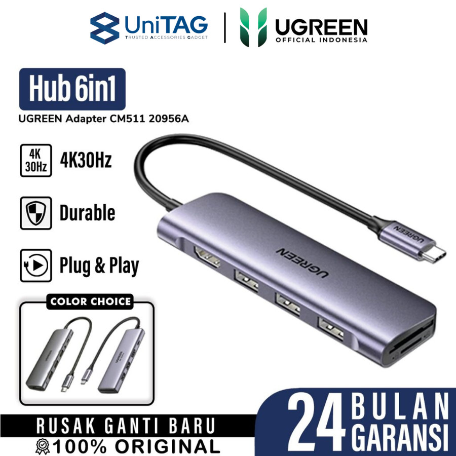 Adapter Converter HUB 6 in 1 UGREEN USB Type C PD 4K Macbook Laptop