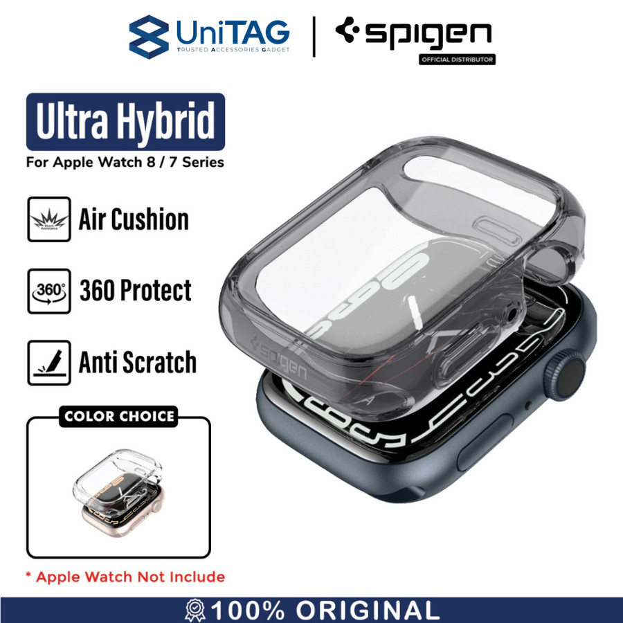 Case Apple Watch 9/8/7 45mm/41mm Spigen Ultra Hybrid Clear Casing