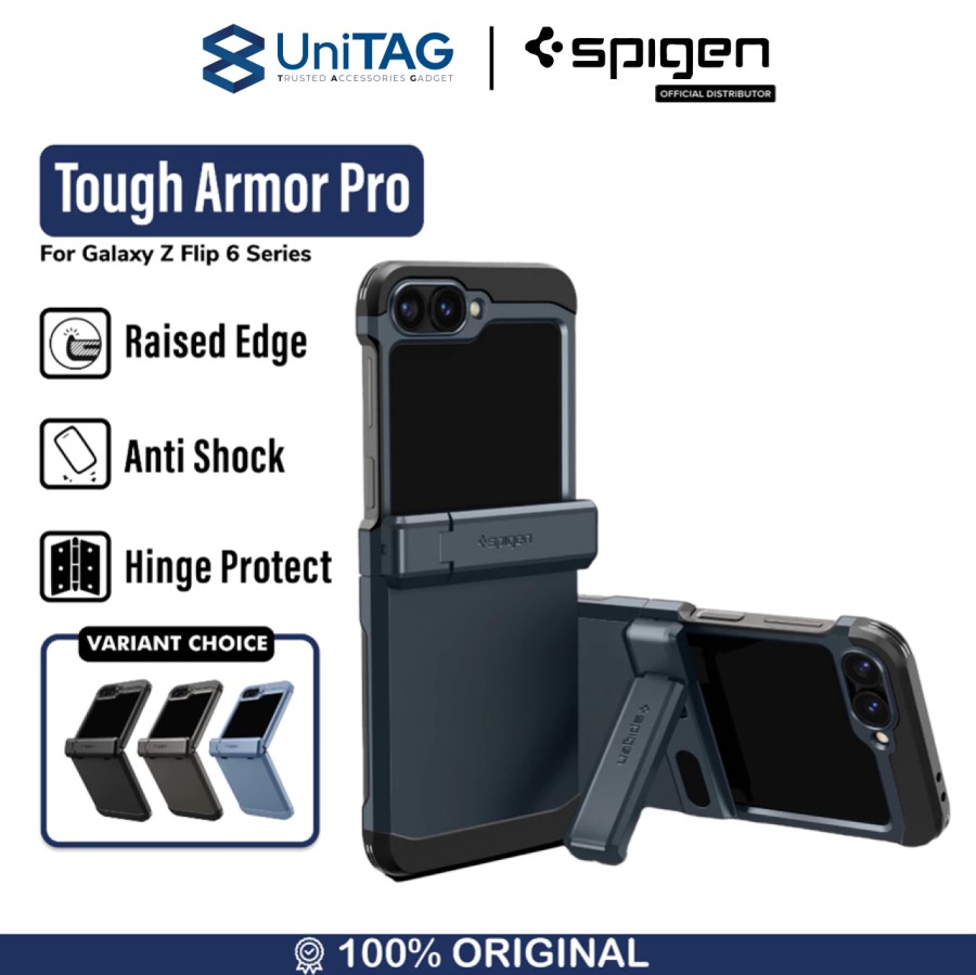 Spigen Galaxy Z Flip 6 Case Tough Armor Pro - Metal Slate ACS08292