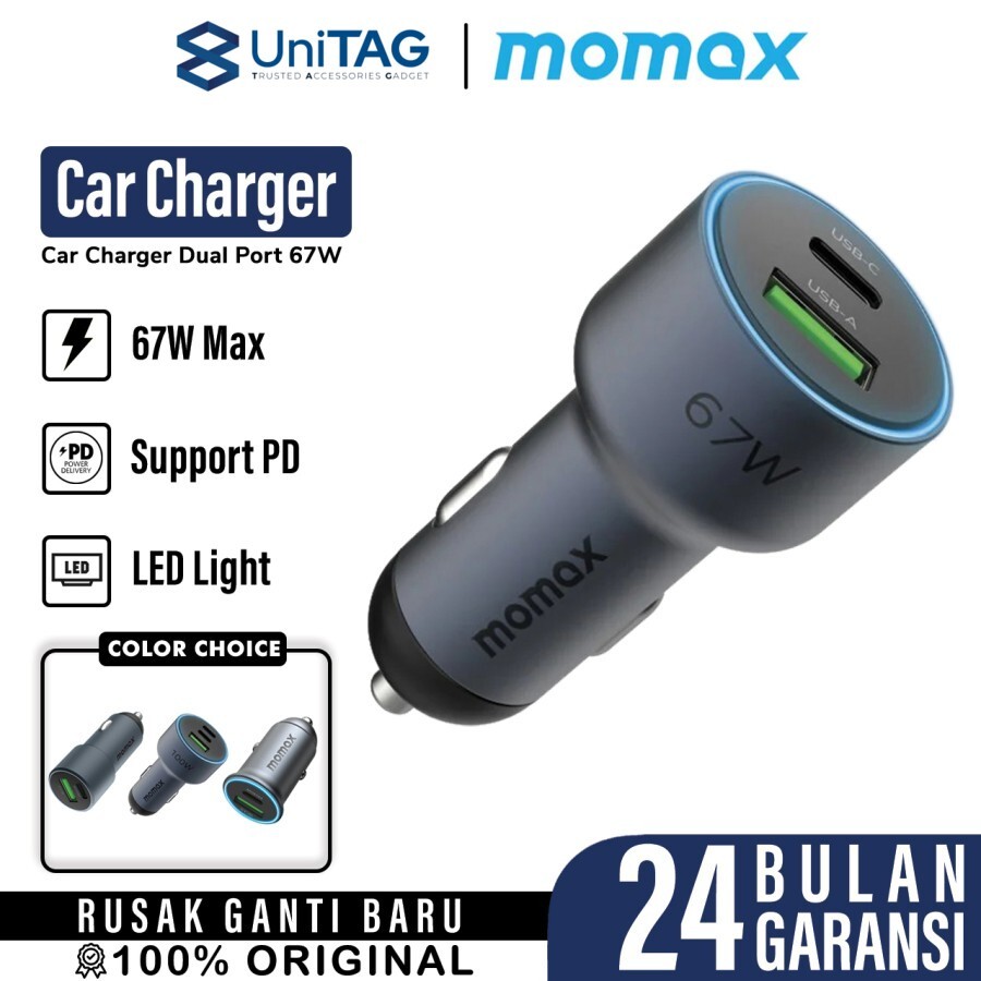 Momax Car Charger 67W 1A 1C MoVe - Space Grey UC16E-1