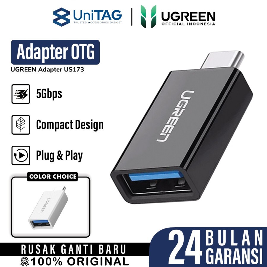 UGREEN Adapter OTG USB C (Male) to USB A (Female) - Black US173 20808