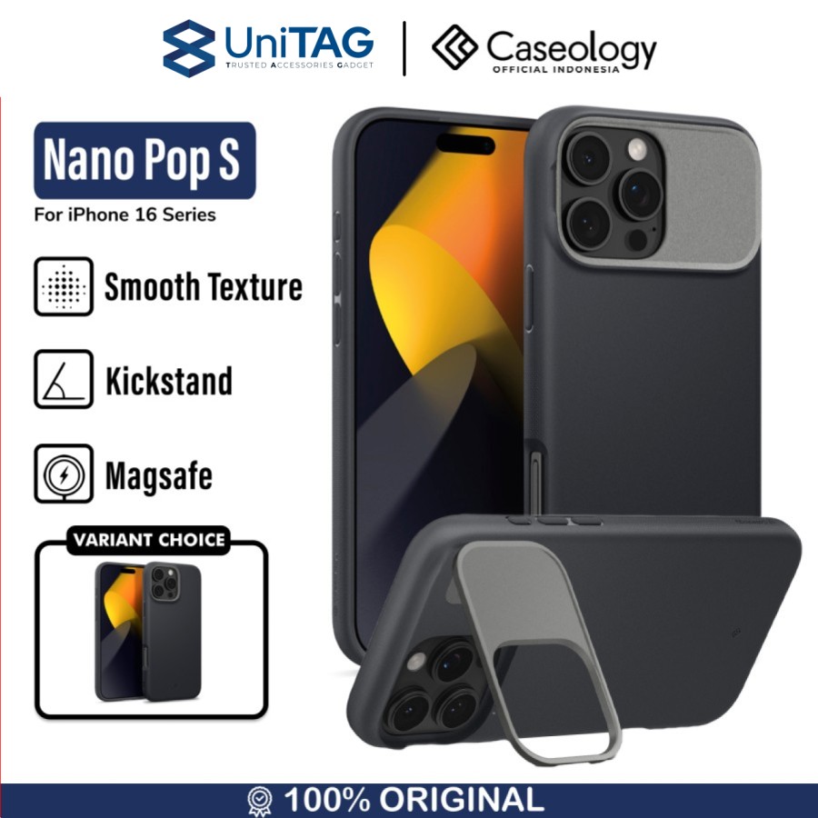 Caseology iPhone 16 Pro Max Case Magsafe Nano Pop Mag - Black Sesame ACS08045-1