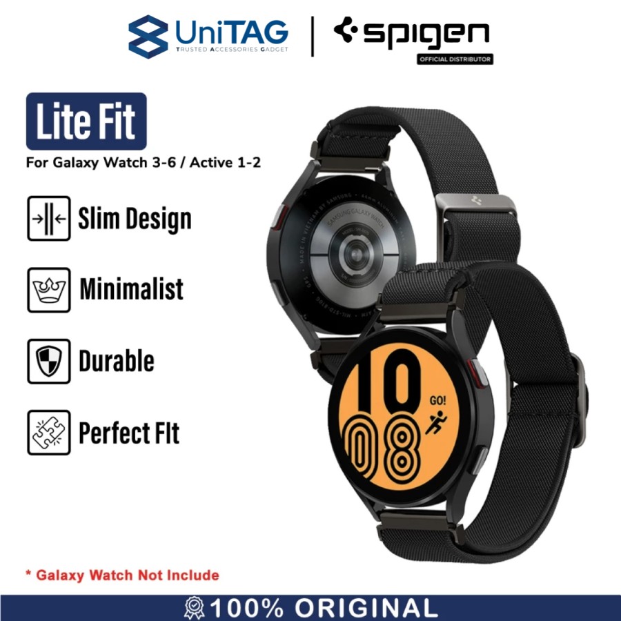 Spigen Galaxy Watch 46mm / 42mm / 44mm / 40mm / 41mm Strap Watch Lite Fit (20mm) - Black AMP04040