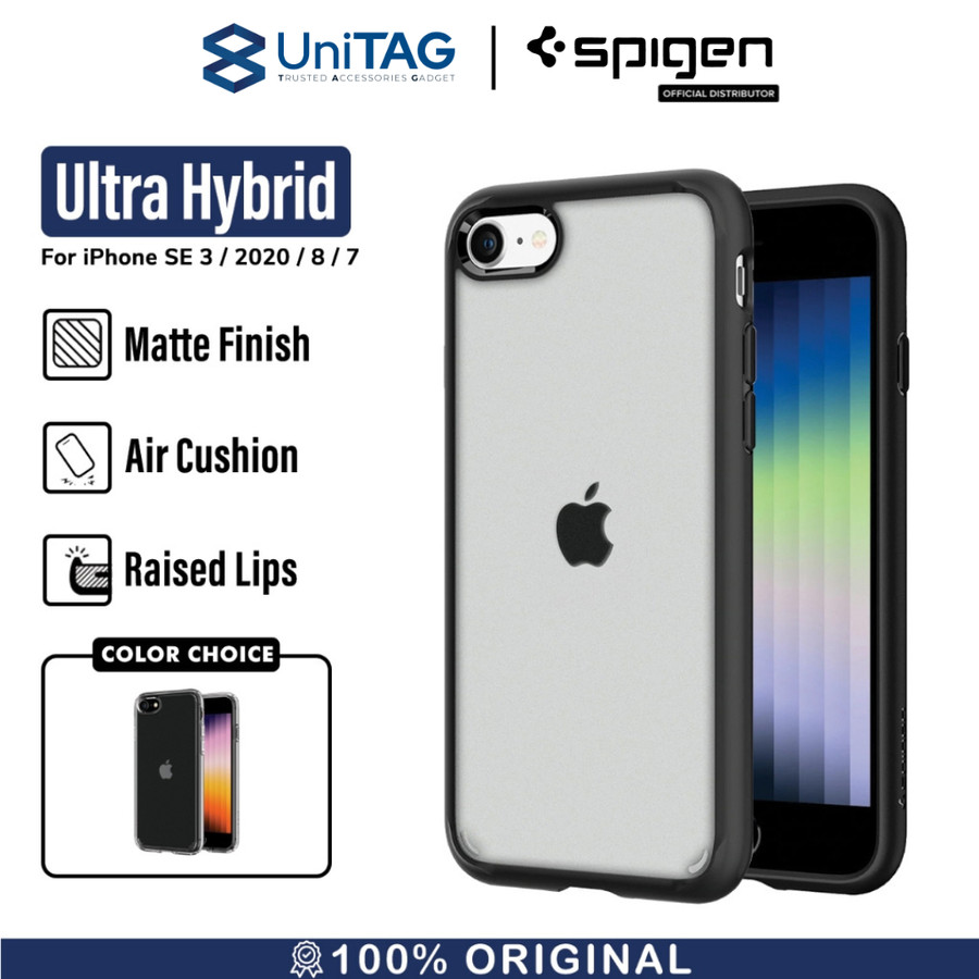 Spigen iPhone SE (2022 / 2020) / 8 / 7 Case Ultra Hybrid 2 - Frost Black ACS04353