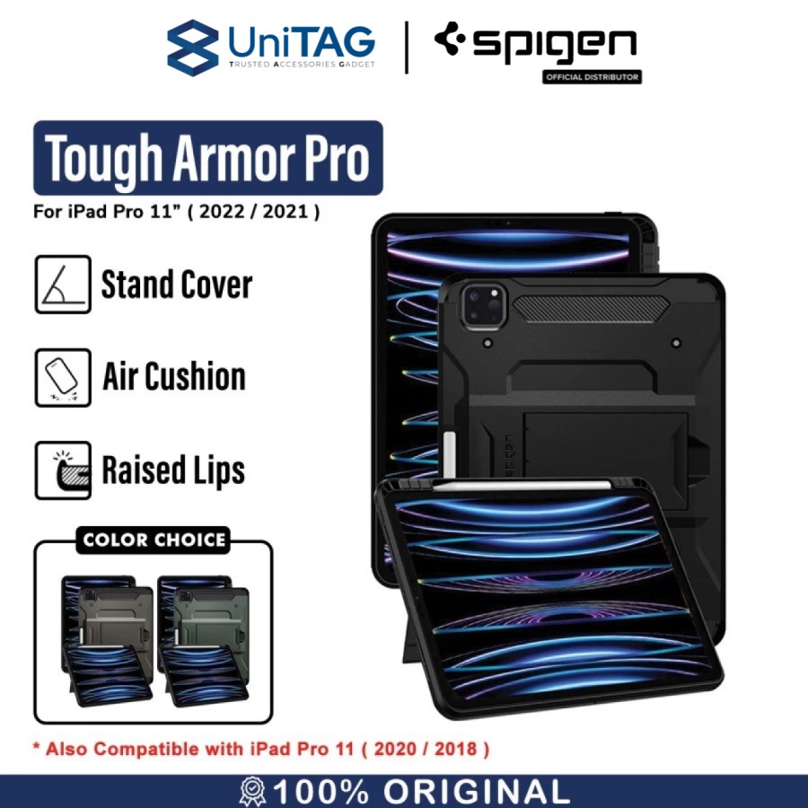 Spigen iPad Pro 11" (2022 / 2021 / 2020 / 2018) Case Flip Cover Tough Armor Pro - Black ACS01021