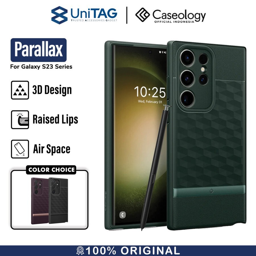 Case Samsung Galaxy S23 Ultra Plus Caseology Parallax 3D Soft Casing