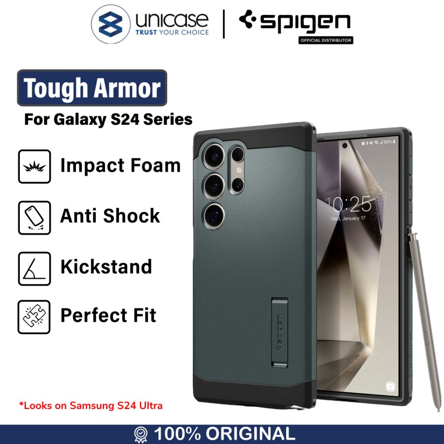 Spigen Galaxy S24 Ultra Case Stand Tough Armor - Abyss Green ACS07302