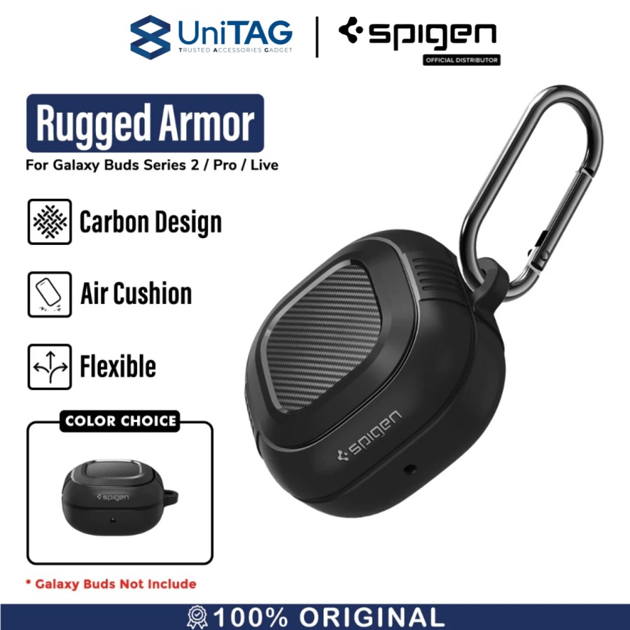 Spigen Galaxy Buds Core / FE / 2 Pro / 2 / Pro / Live Case Rugged Armor - Black ASD01276
