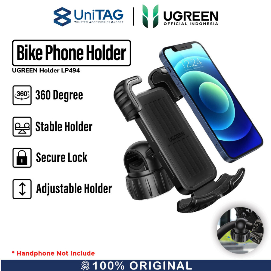 UGREEN Bicycle Holder Universal Bike Phone Holder Mount - Black LP494 60548