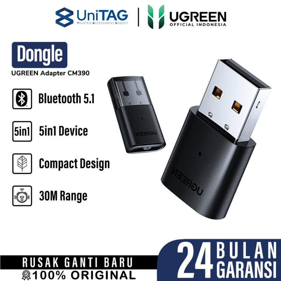 UGREEN Bluetooth Dongle USB Bluetooth 5.0 Adapter Receiver for PC - CM390 80889