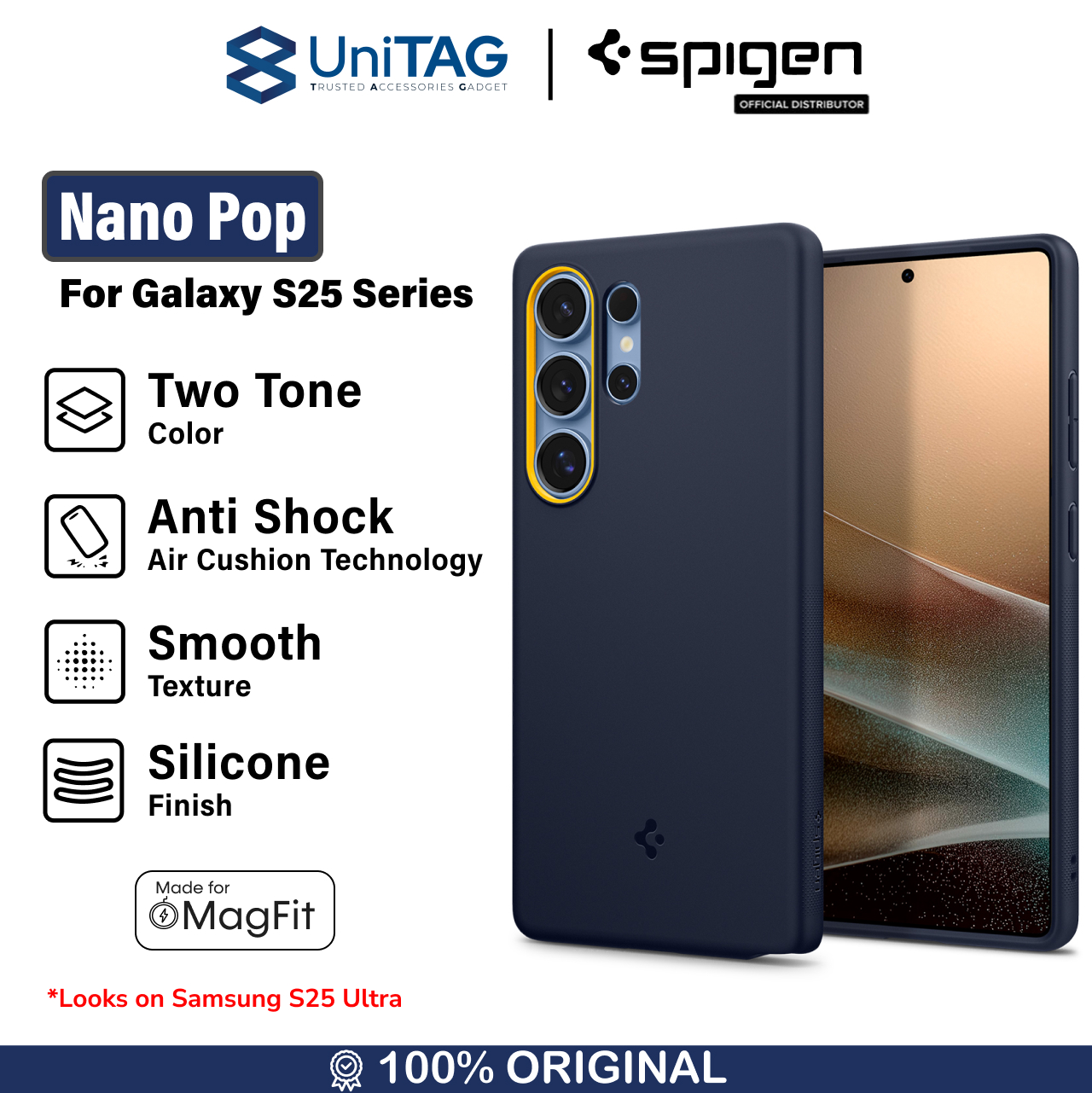 Spigen Galaxy S25 Ultra Case Magsafe Nano Pop MagFit - Blueberry Navy ACS09056