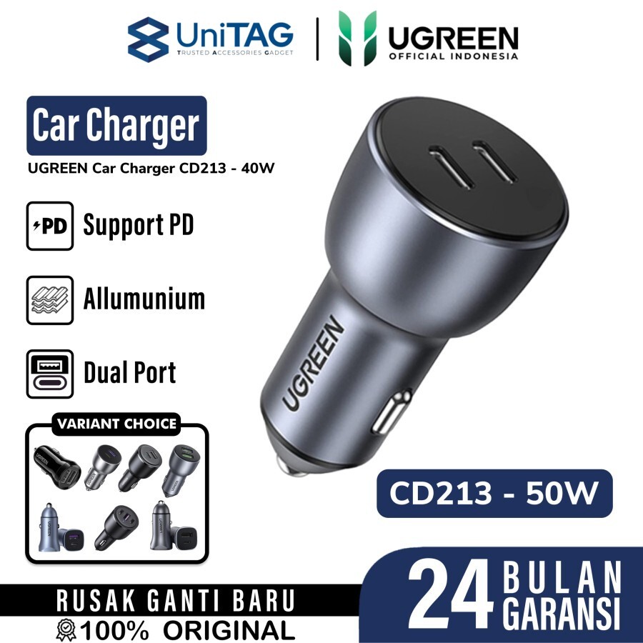UGREEN Car Charger 50W 2C - Gray CD213 70594