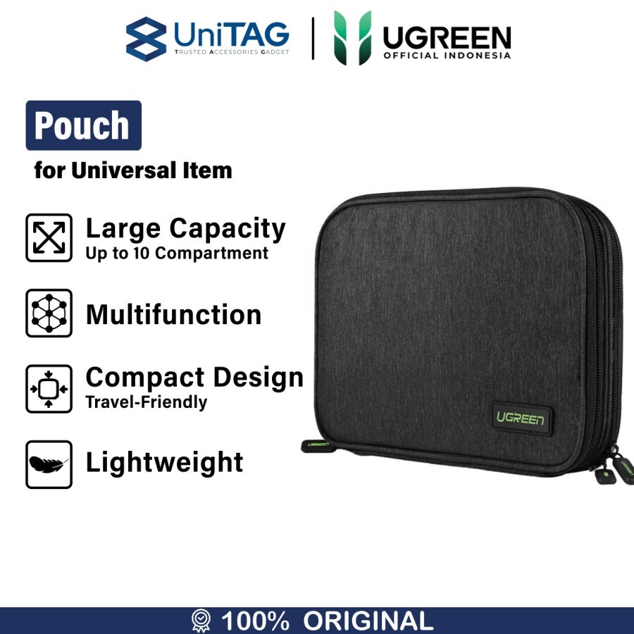 UGREEN Tas Gadget Storage Bag Double Layer - Gray LP139 50147