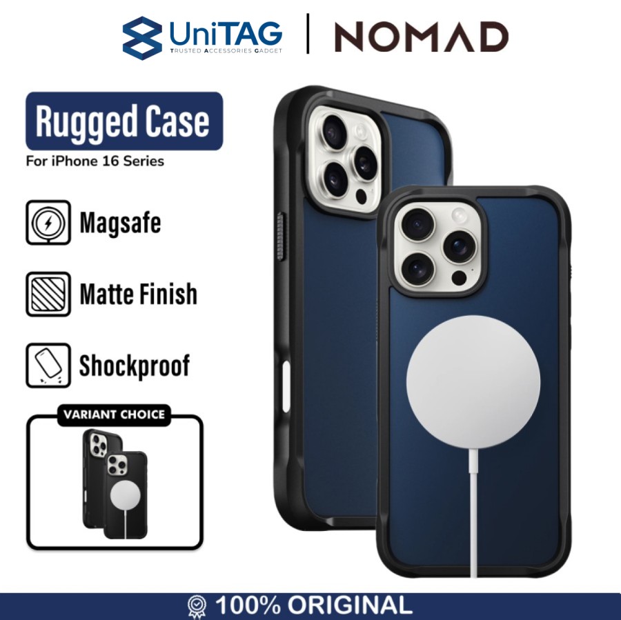 Nomad iPhone 16 Pro Max Case Magsafe Rugged Case - Atlantic Blue NM01379485