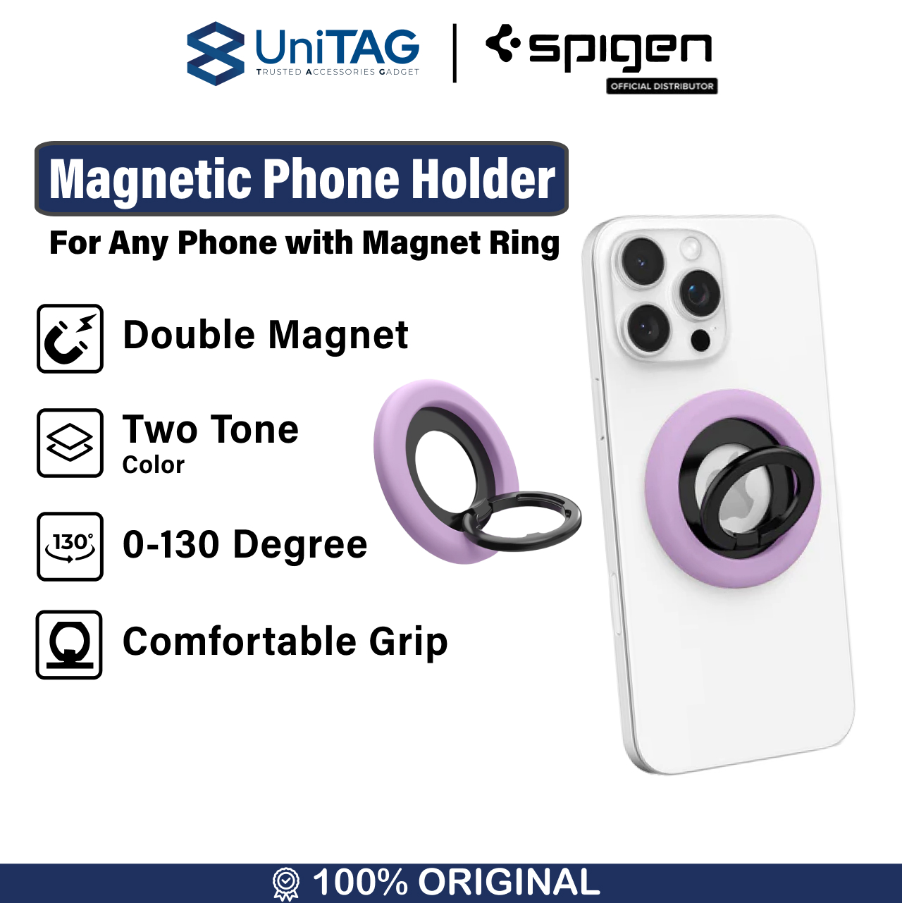 Spigen Magnetic Phone Holder Nano Pop MagFit - Grape Purple AMP09030