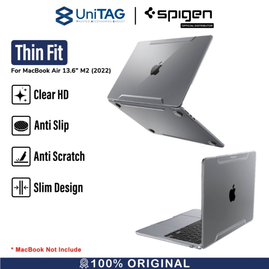 Spigen MacBook Air 13.6" M2 (2022) Thin Fit - Crystal Clear ACS05271-1