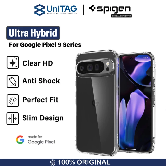 Spigen Google Pixel 9 / 9 Pro Case Ultra Hybrid - Crystal Clear ACS07687