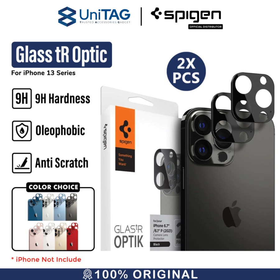 Spigen iPhone 13 Pro / 13 Pro Max Camera Lens Protector 2 Pack GlastR Optik - Black AGL03381