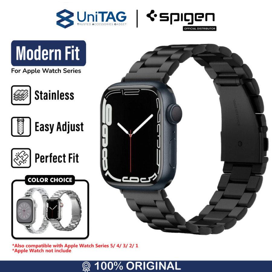 Spigen Apple Watch 49mm / 46mm / 45mm / 44mm / 42mm (Series 3 / 2 / 1) Strap Watch Modern Fit 316L - Silver AMP06356