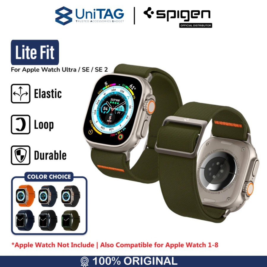 Spigen Apple Watch 49mm / 46mm / 45mm / 44mm / 42mm (Series 3 / 2 / 1) Strap Watch Lite Fit Ultra - Khaki AMP05985