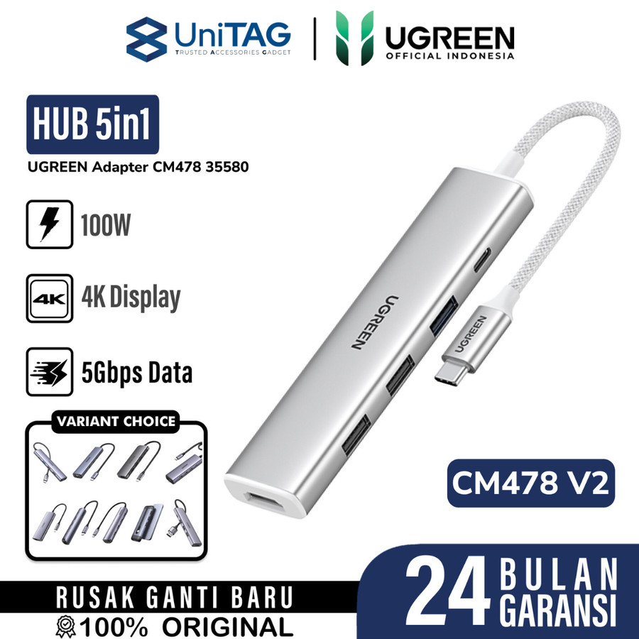 Adapter Ethernet USB 3.0 HUB LAN RJ45 Gigabit 4 in 1 UGREEN 1000Mbps
