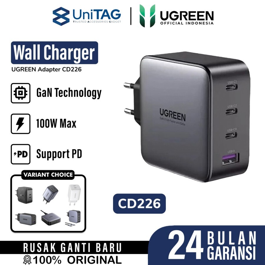 UGREEN Wall Charger 100W 1A 3C GaN Nexode - CD226 40747-1
