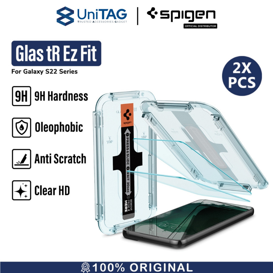 Spigen Galaxy S22 Tempered Glass with Tray 1 Pack GlastR EZ Fit - Transparency AGL04151