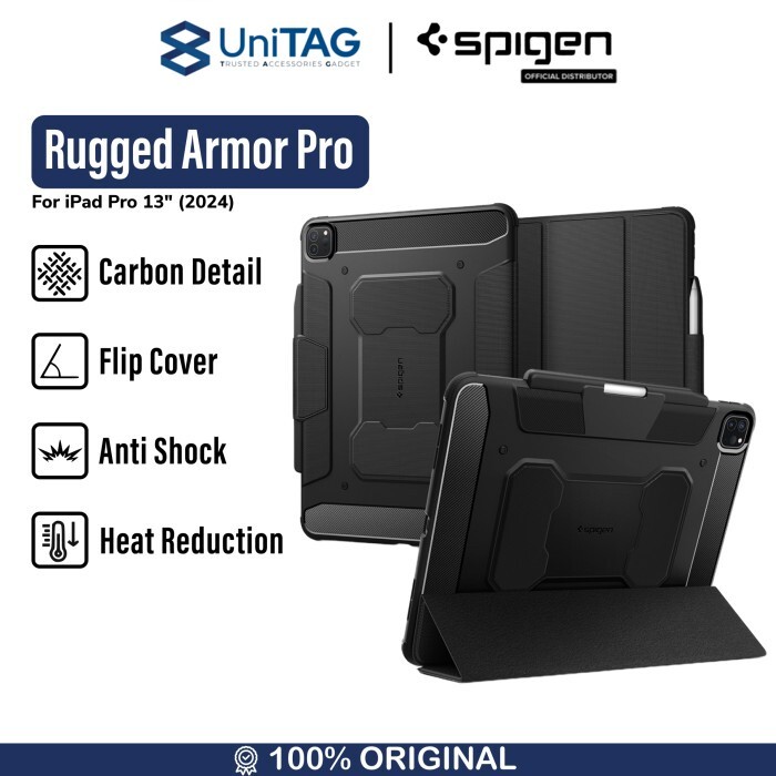 Spigen iPad Pro 13" (2025 / 2024) Case Rugged Armor Pro - Black ACS07007
