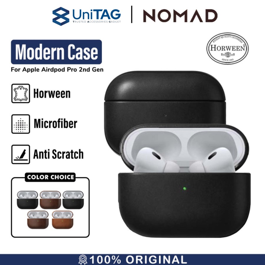 Nomad AirPods Pro 2 Case Modern Horween Leather Case - Black NM01996385