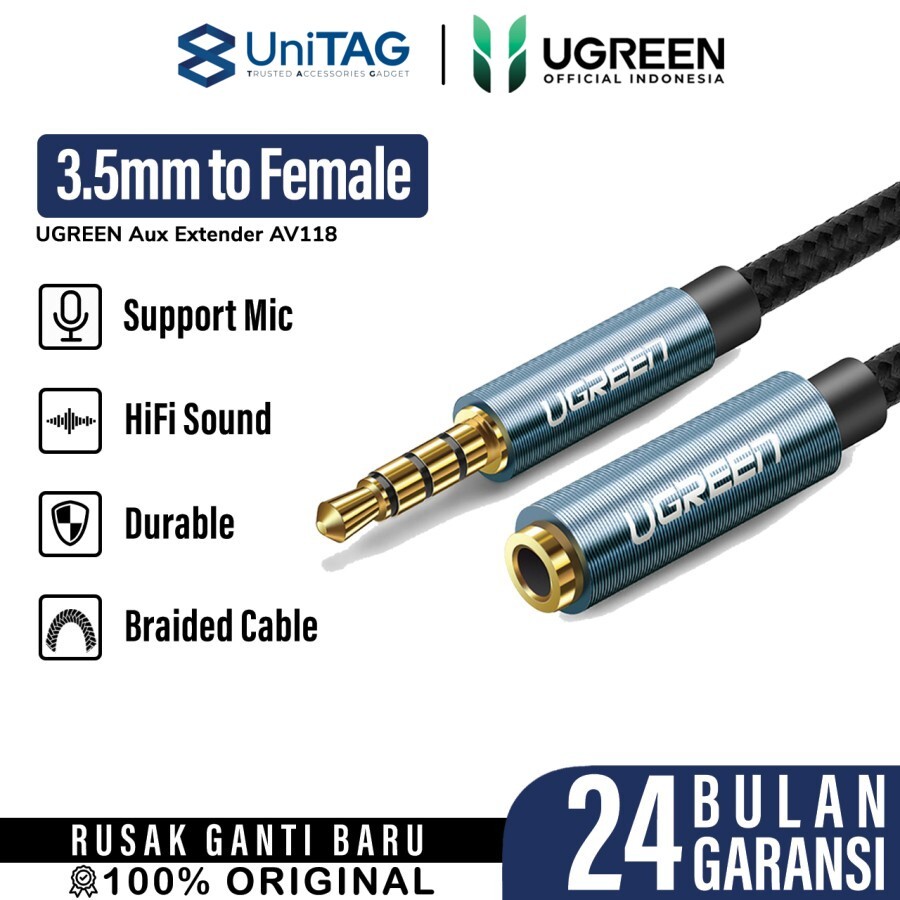 Cable 3.5mm Male to Female UGREEN Audio Aux Extender Microphone Kabel