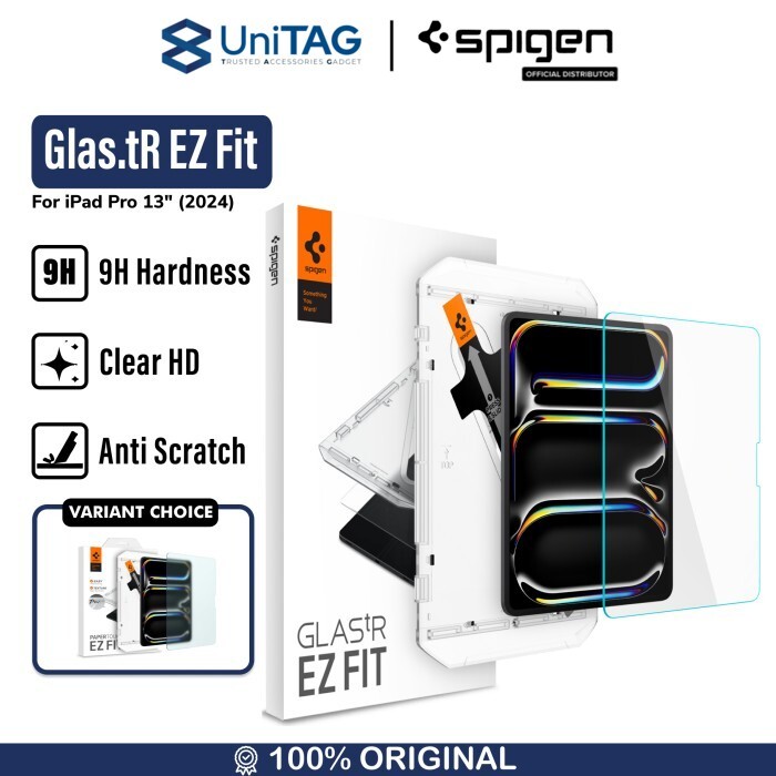 Spigen iPad Pro 13" (2025 / 2024) Tempered Glass with Tray 1 Pack Glas.tR EZ Fit - Transparency AGL07793