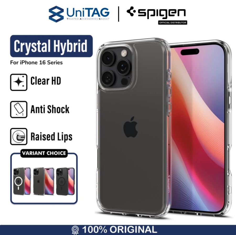 Spigen iPhone 16 Case Crystal Hybrid -Crystal Clear ACS08224 (Offline SKU)