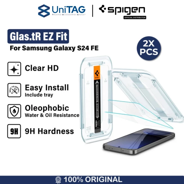 Spigen Galaxy A56 5G / S24 FE Tempered Glass with Tray 2 Pack GlastR EZ Fit - Transparency AGL08729