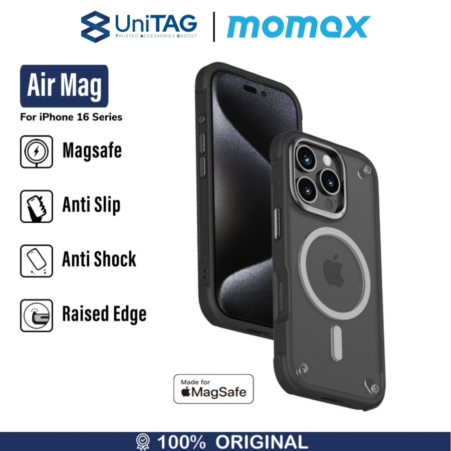 Momax iPhone 16 Pro Case Magsafe AIR CaseForm Magnetic - Black MUAP24MD
