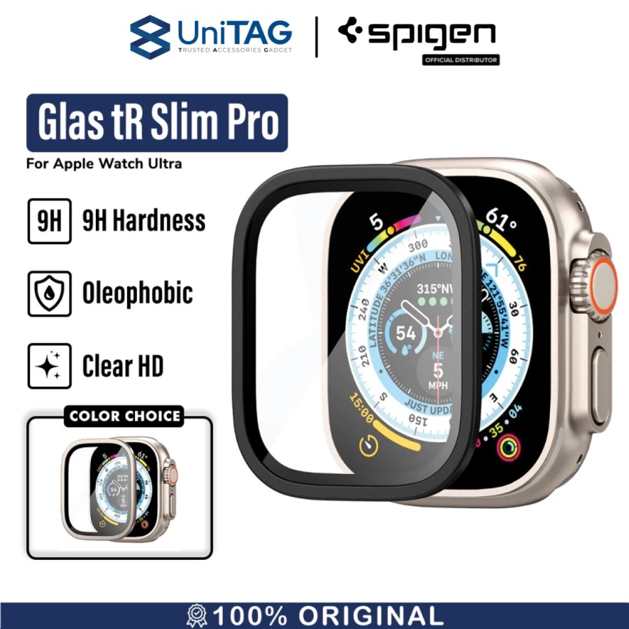 Spigen Apple Watch 49mm (Series Ultra 2 / 1) Tempered Glass 1 Pack GlastR Slim Pro - Black AGL06163