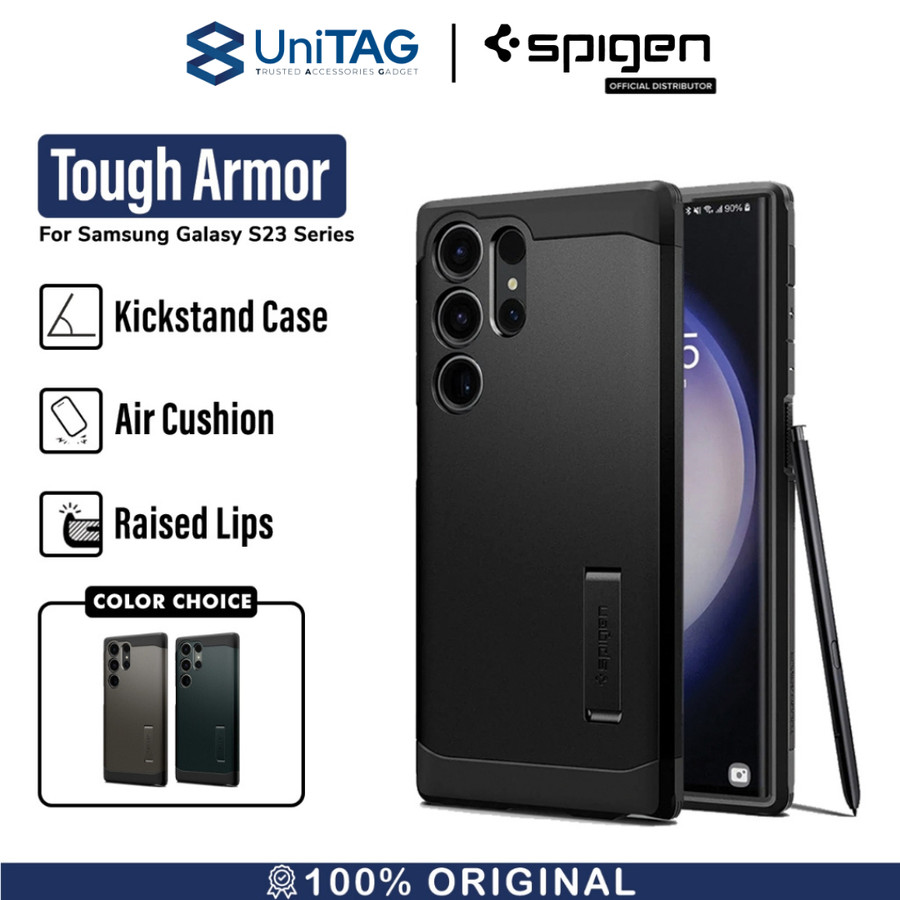 Spigen Galaxy S23 Plus Case Stand Tough Armor - Black ACS05672