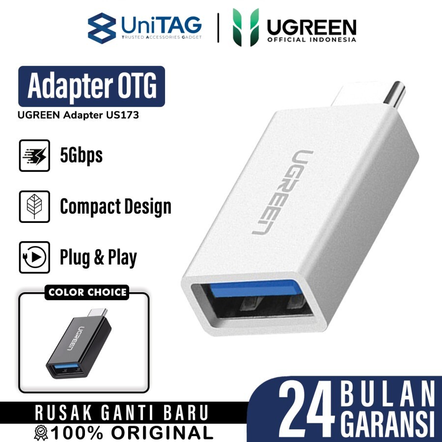 UGREEN Adapter OTG USB C (Male) to USB A (Female) - White US173 30155