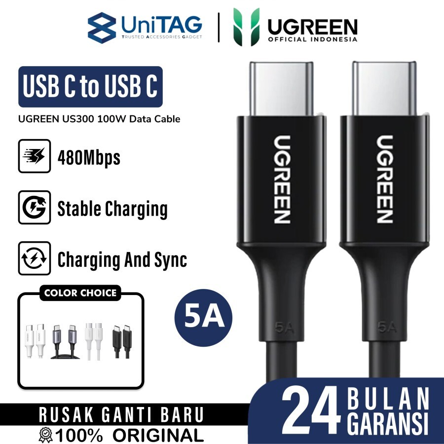 UGREEN Kabel Charger USB C - USB C 100W 2m - Black US300 80372