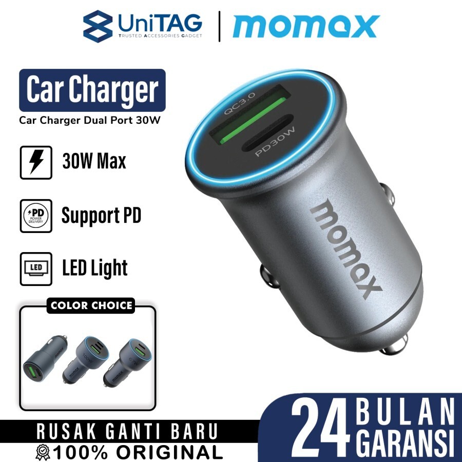 Momax Car Charger 100W 1A 2C MoVe - Space Grey UC17E