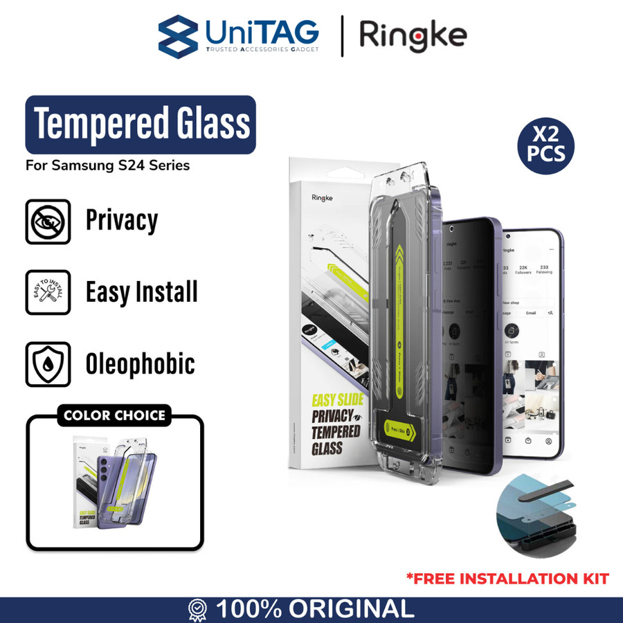 Tempered Glass Samsung Galaxy S24 Ultra Plus Ringke Easy Slide Clear