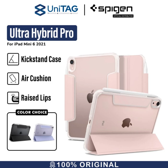 Case iPad Mini 7/6 8.3 2024 Spigen Ultra Hybrid Pro Stand Flip Cover Anti Shock Crack Slim Casing